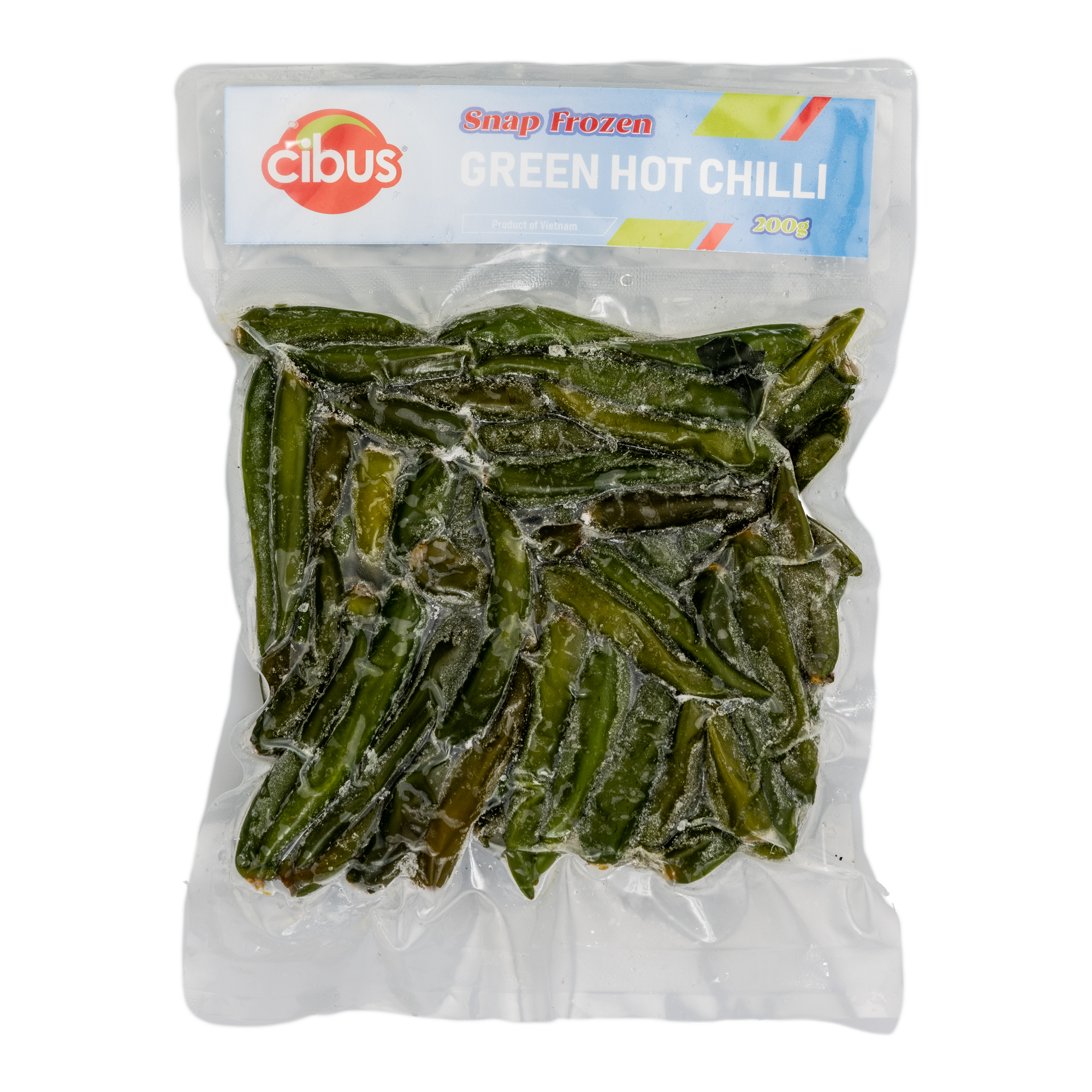 Cibus Snap Frozen Green Hot Chilli (200g x 50 packs)