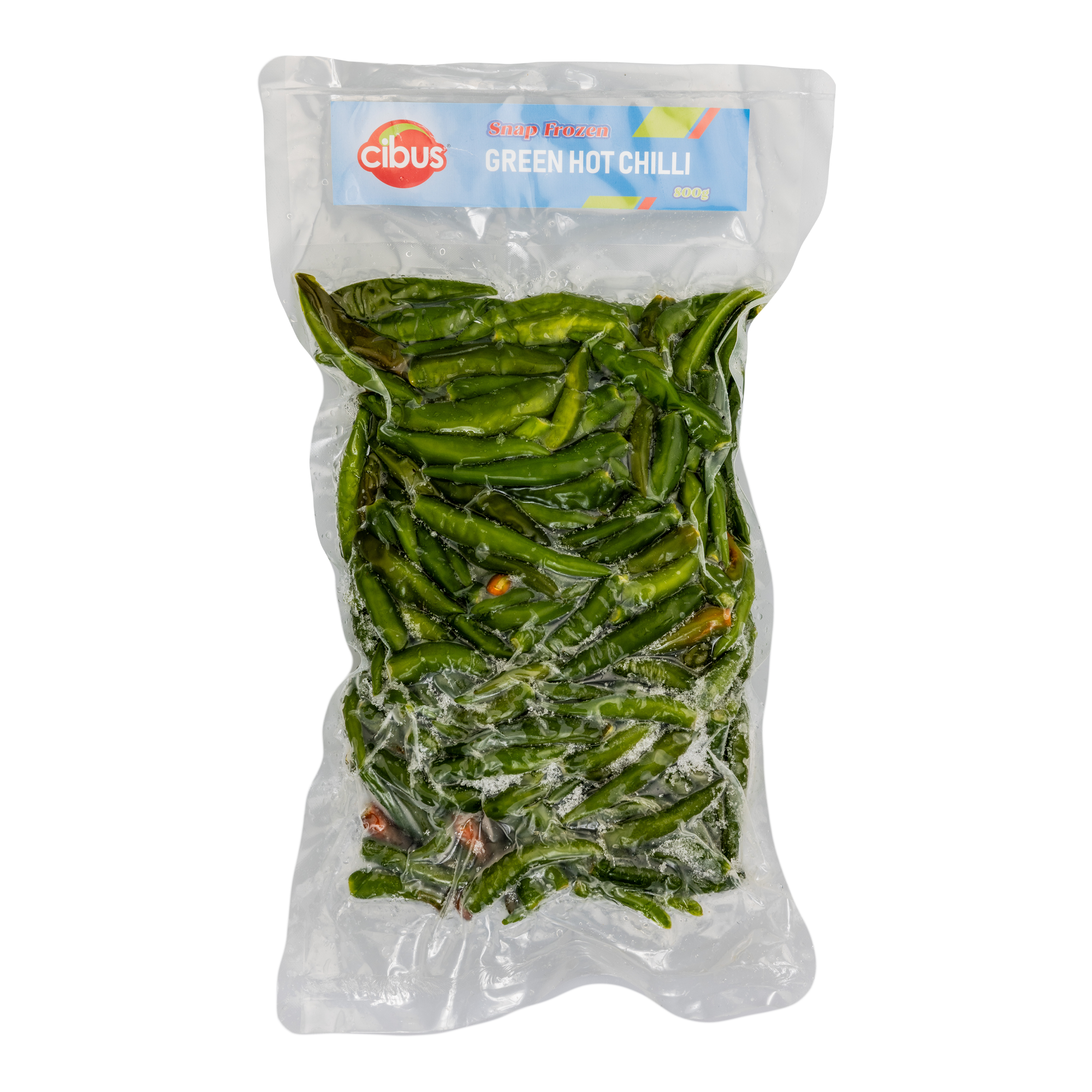 Cibus Snap Frozen Green Hot Chilli (800g x 12 packs)